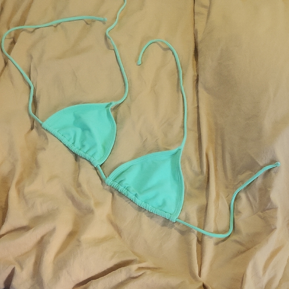Mint Green Triangle Bikini Top